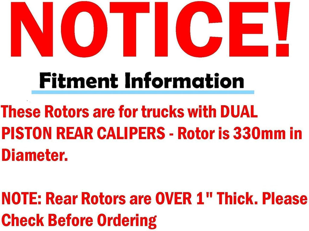 12.99" Front & Rear Drilled Slotted Rotors w/Brake Pads F194