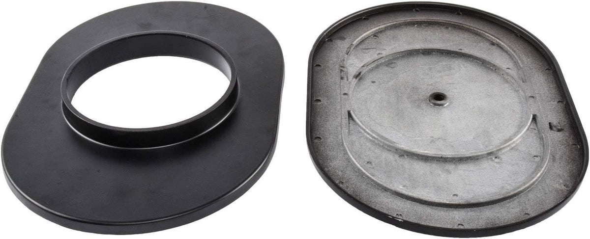 Finned Aluminum Air Cleaner, Oval 12” x 8 3/8” x 3”, Black Cast Aluminum Top Q53202
