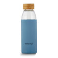 18 ounce Silicone/Glass Water Bottle with Bamboo Lid G35597