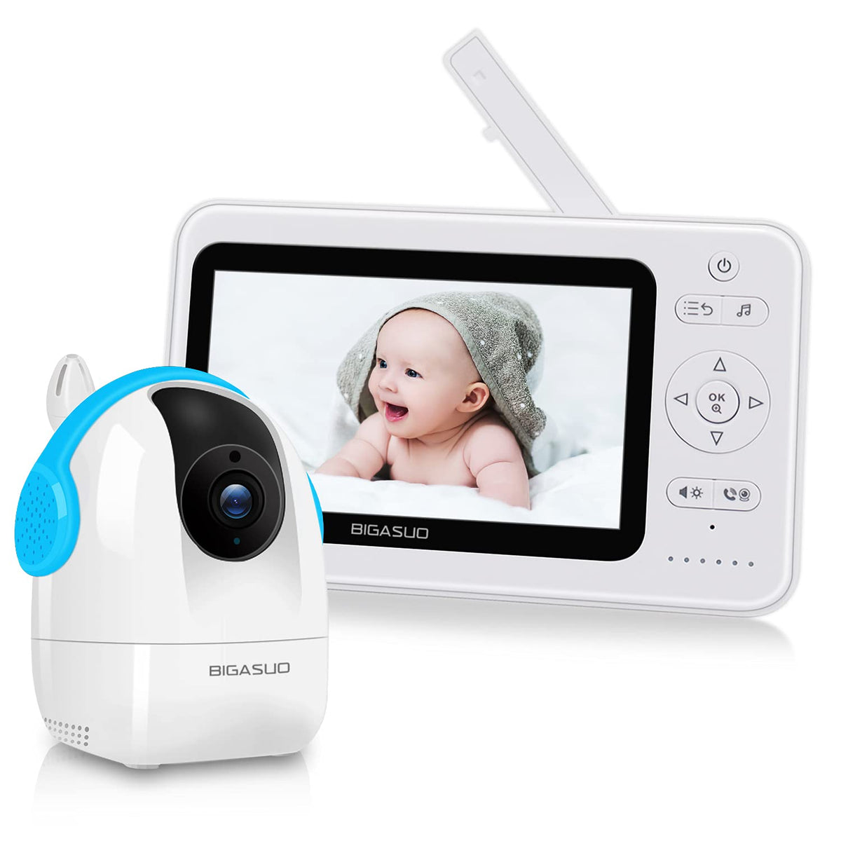 5 720P Baby Monitor with Camera and Audio Night Vision K1960