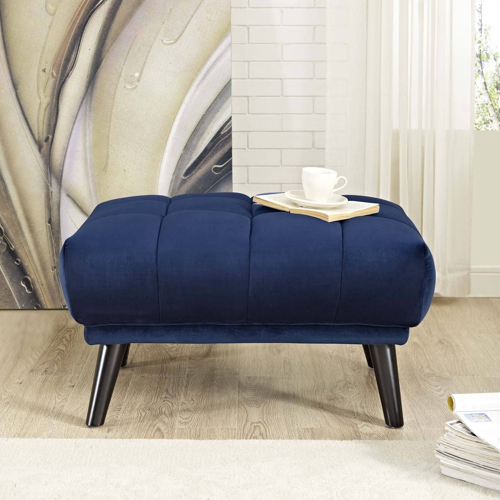 Gray Velvet Ottoman V641