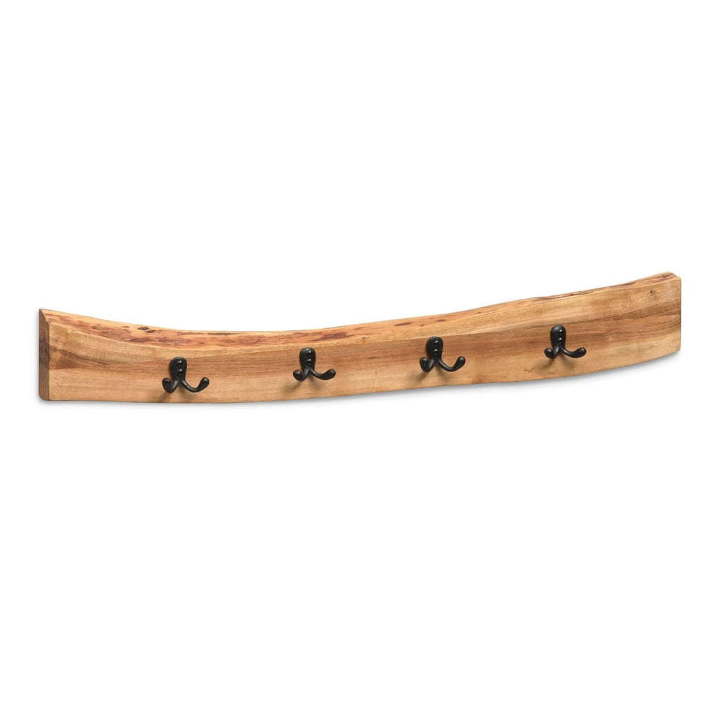 Hairpin Natural Live Edge Bench with Coat Hook Set Y89841