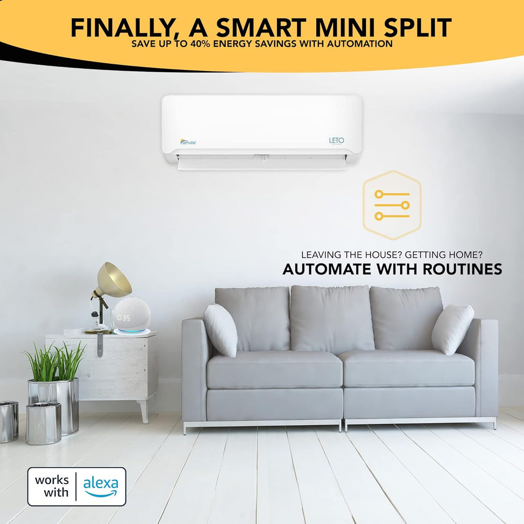 12000 BTU 208/230V Mini Split Air Conditioner Heat Pump, White Z98978