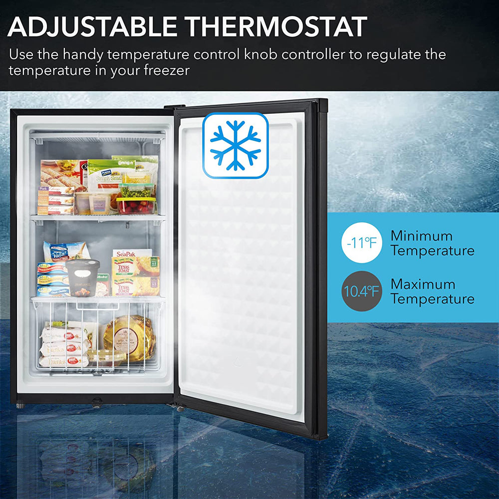 3.0 Cubic Feet Upright Freezer with Lock Black M575