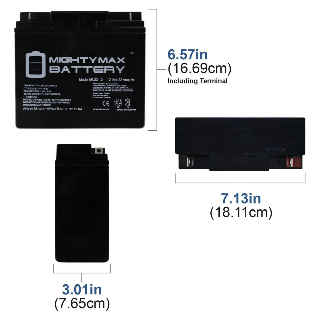 12V 22Ah Battery 4 Pack G3375