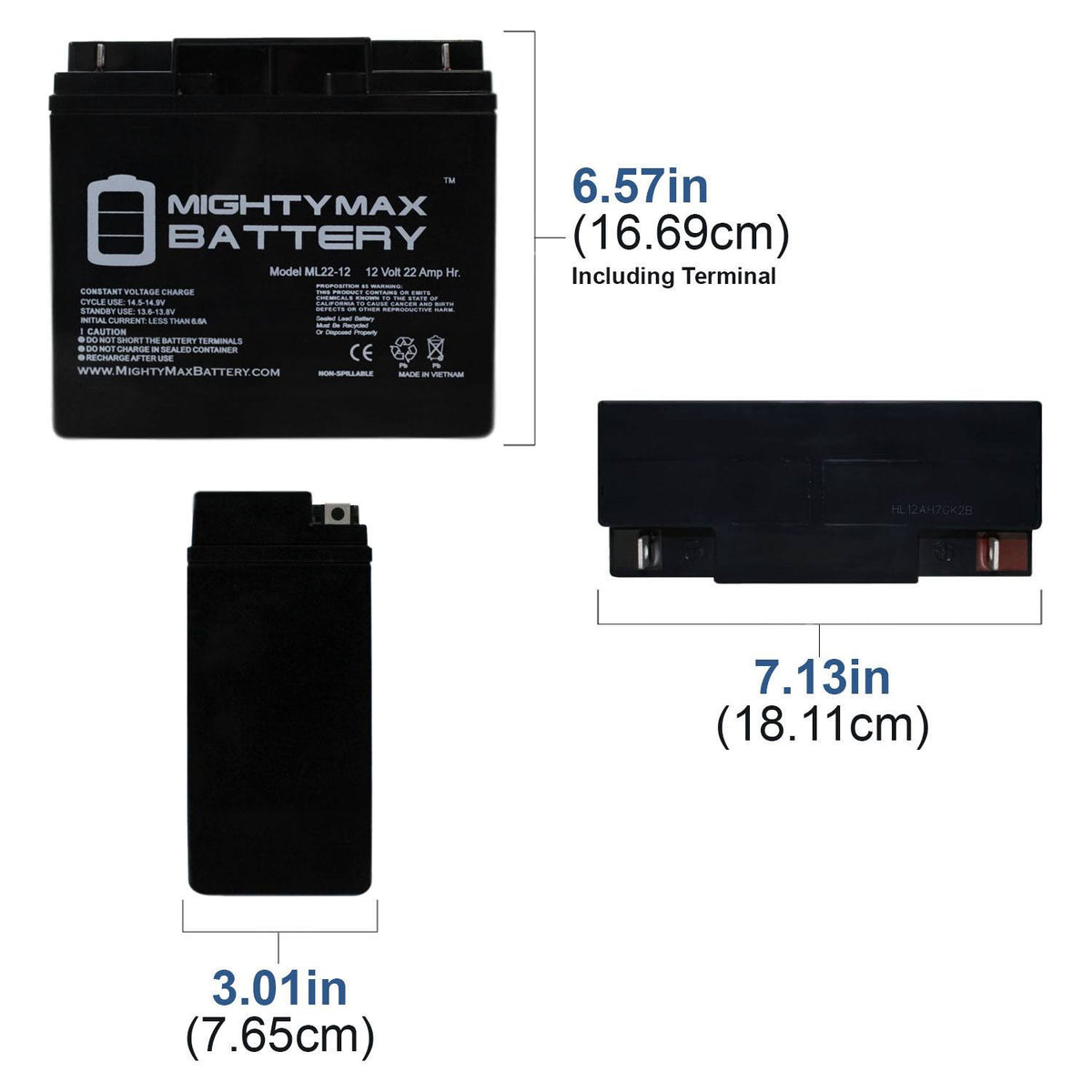 12V 22Ah Battery 4 Pack G3375