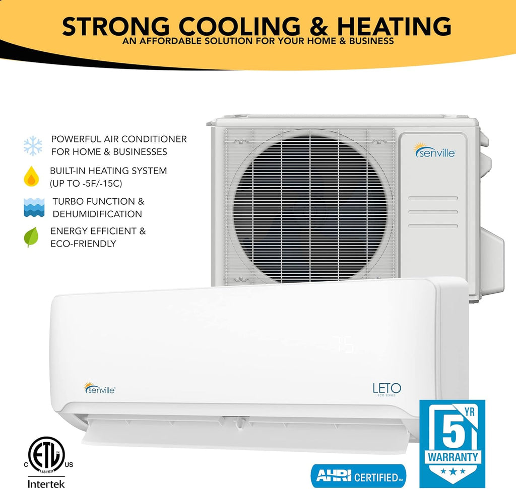 12000 BTU 208/230V Mini Split Air Conditioner Heat Pump, White Z98978