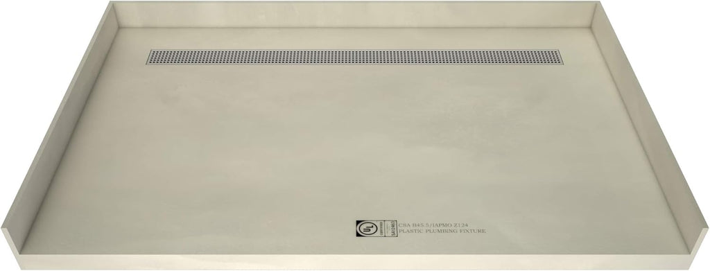 Barrier Free Shower Pan with Integrated Right PVC Drain, 30-Inch by 60-Inch J223728