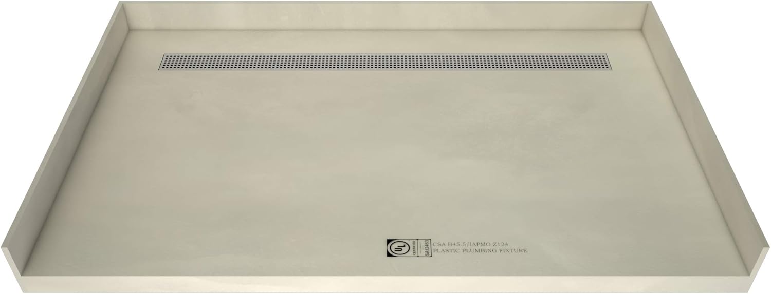 Barrier Free Shower Pan with Integrated Right PVC Drain, 30-Inch by 60-Inch J223728