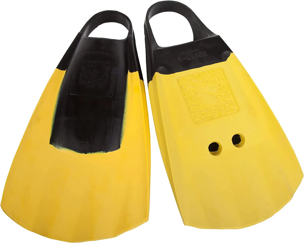 Black/Yellow Large Swim Fins Z7345