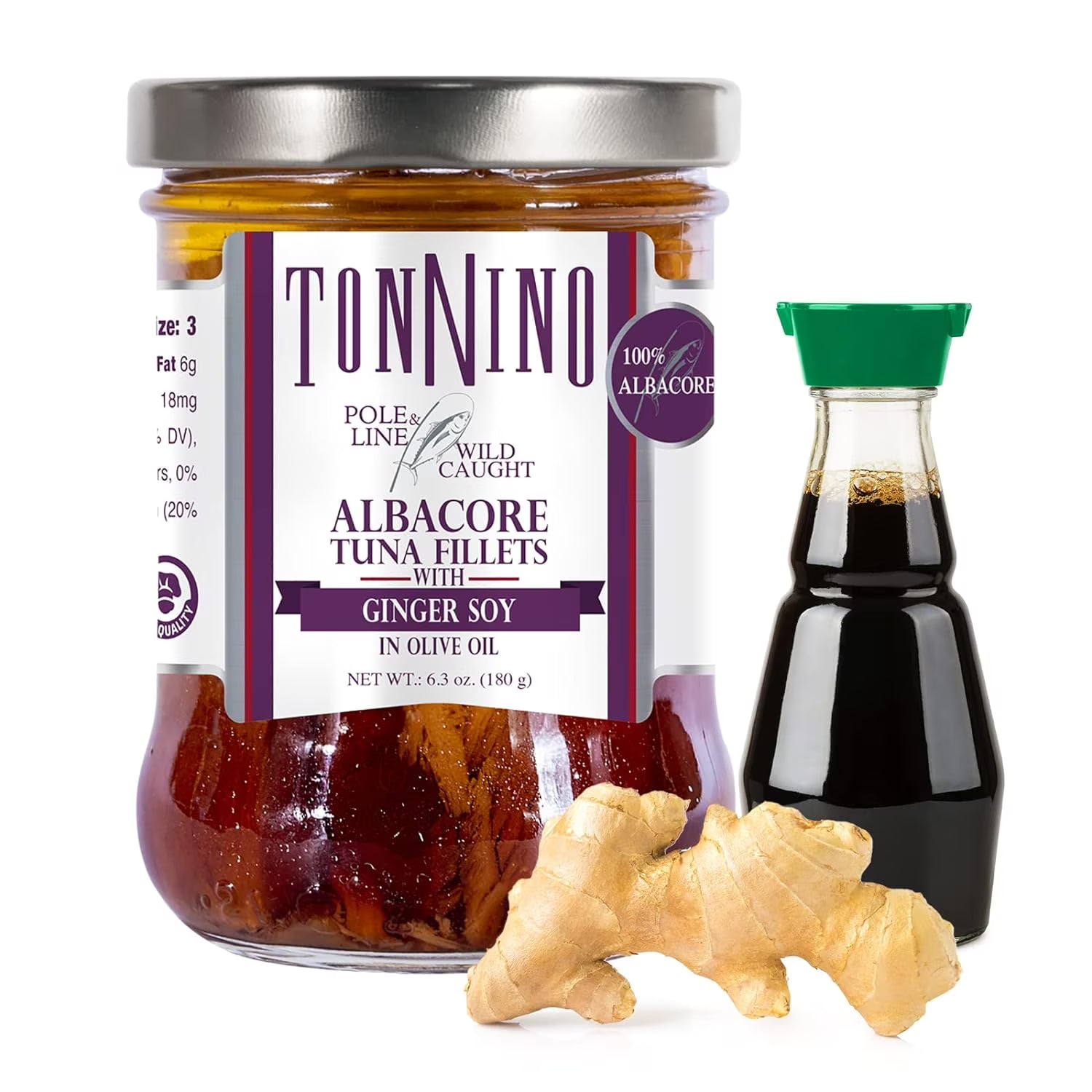 Albacore Tuna in Olive Oil with Ginger Soy, 6.3 oz 6-Pack J972981