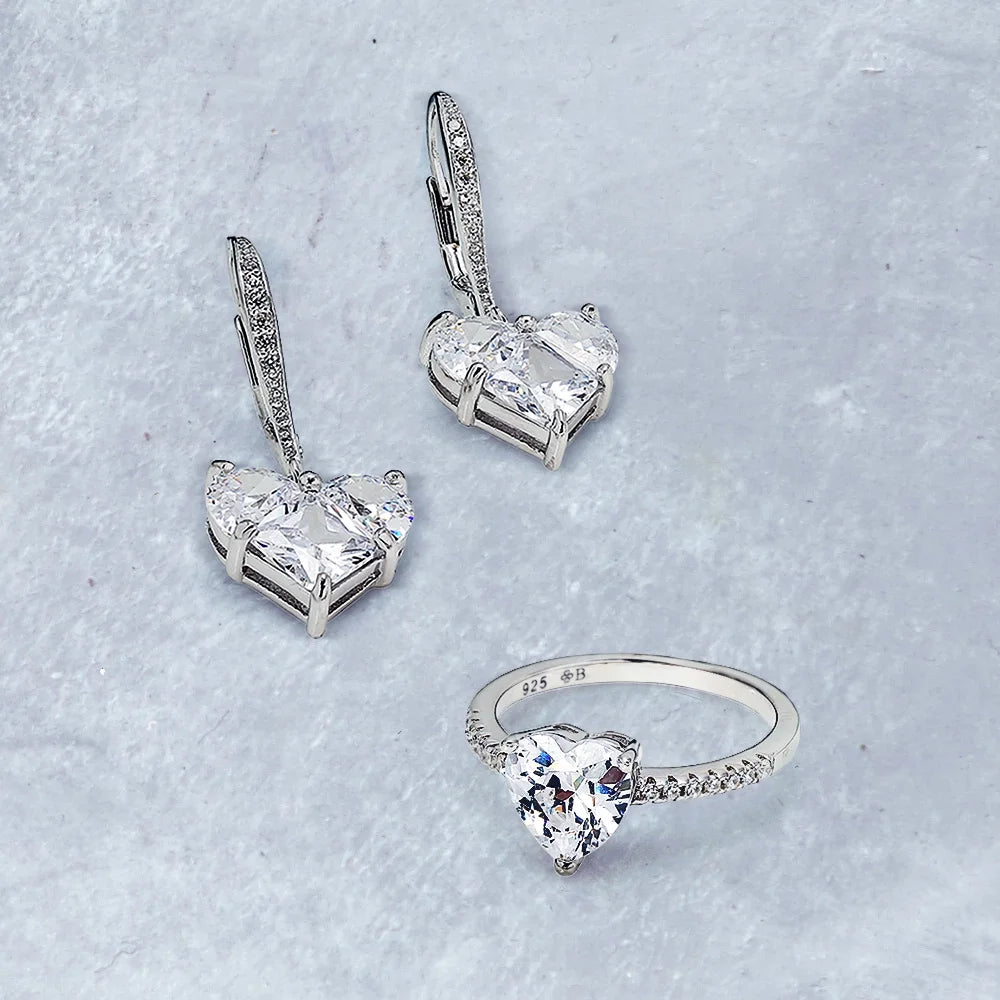 2.5CT Heart Solitaire CZ Engagement Ring .925 Sterling Silver Ring J721
