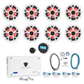 6.5 inch 700W Marine LED Speakers with Receiver Amplifier and Amp Kit M94042