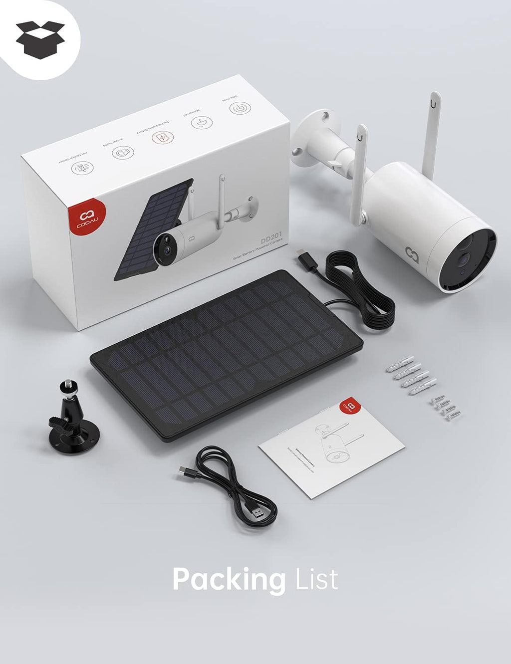 Wireless Solar Powered 1080P Outdoor Security Camera with Night Vision C6859